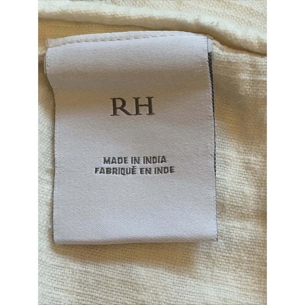 RH Restoration Hardware Textural Seed Stitch Cotton Pillow Cover Sham Euro Ivory